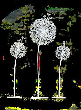 不锈钢镂空梅花鹿金属雕塑铁艺户外蒲公英兔子摆件公园林景观装饰