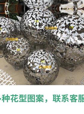 不锈钢镂空球雕塑创意金属圆球户外售楼处大型发光球水池景观摆件