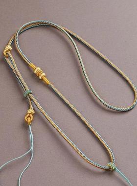 金丝银线全高端手工编织玉石翡翠玉佩挂件项链绳可调节吊坠挂绳