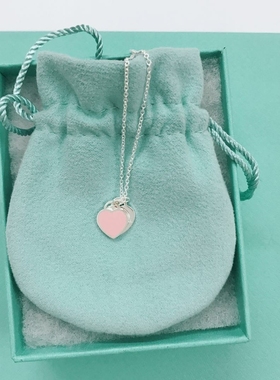 新款爱心心形吊坠红色蓝色粉色珐琅项链女韩版时尚锁骨链送女友礼