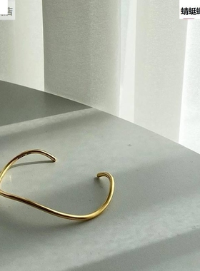 莫镯钢淡镀金设绕计钛比乌斯曲环线手个性冷风女礼物韩版