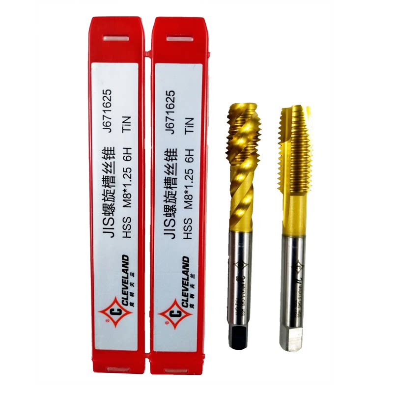 克利夫兰镀钛丝锥螺旋先端钢铁铝用机用丝攻M10*1.5进口细牙丝锥_虎窝淘