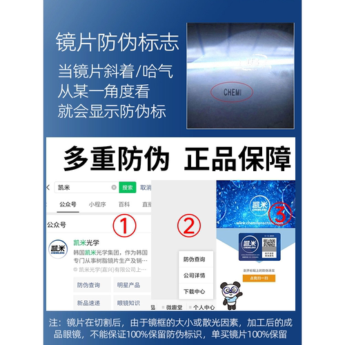 韩国凯米镜片U6X防蓝光金罡1.74超薄U2官方旗舰高度近视1.67配镜 - 图2