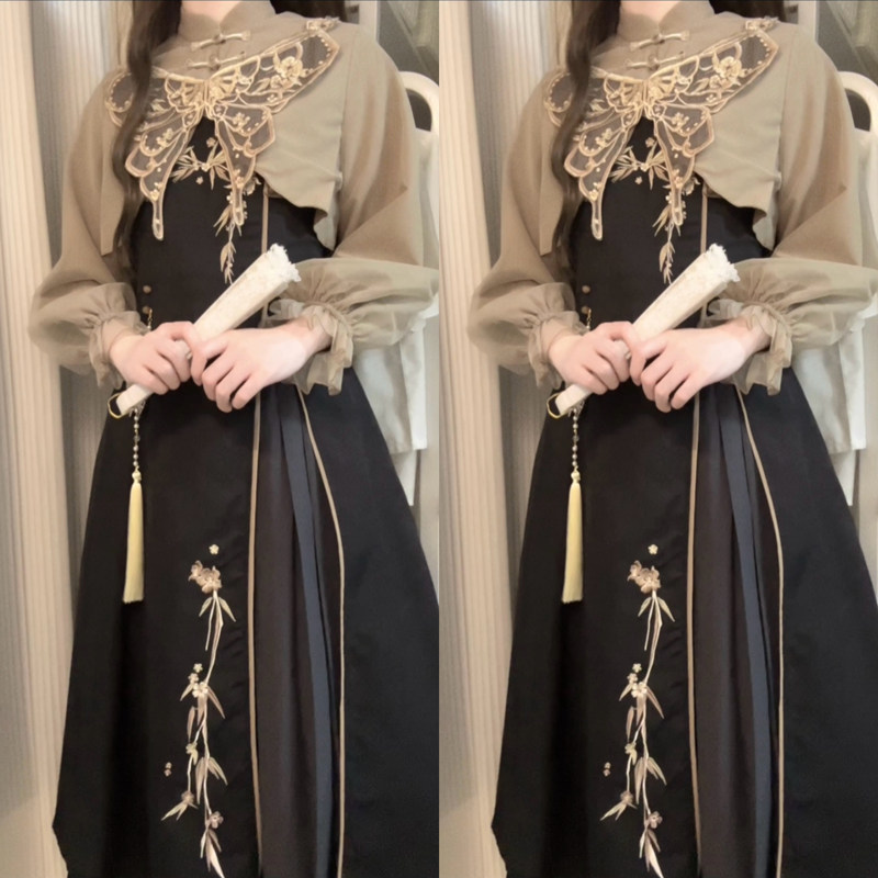 设计师的礼物原创蝶焰汉服中国风新中式改良汉元素春秋季女套装,淘宝优惠券,粉丝福利购,淘宝优惠卷