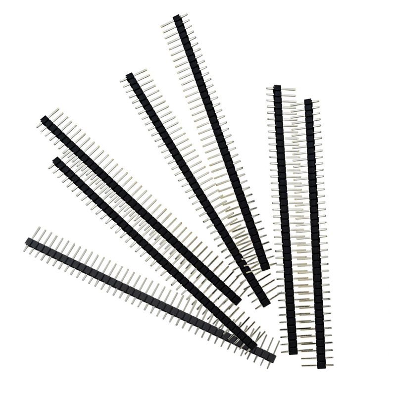 100pcs Male Header Pins, Straight Single Row 40 Pin 0.1 Inch-图1