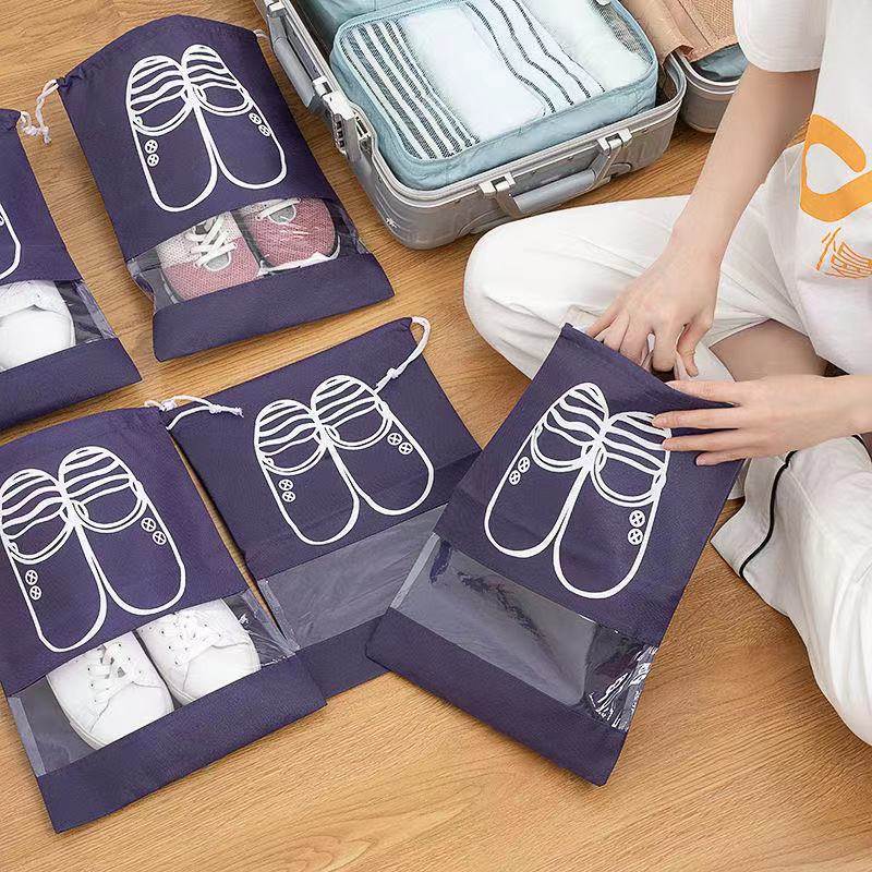 5pcs Shoes Storage Bag Closet Organizer Non-woven Travel Por - 图3