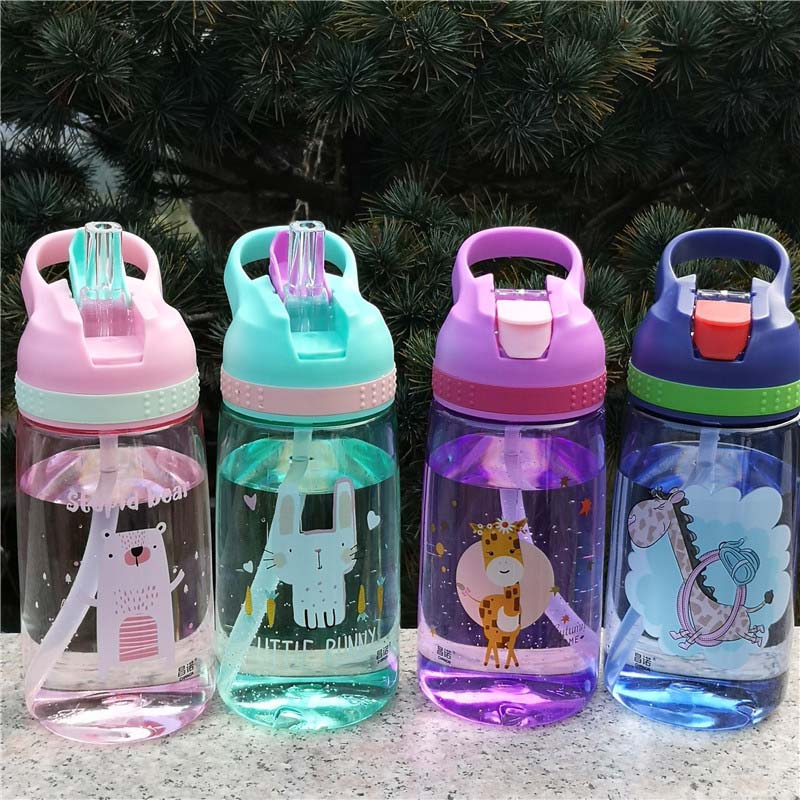 Water Bottle With Buckle 450ml Outdoor Kids Sport Bottle Spo - 图0