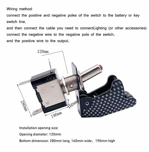 1PCS 12V 20A Auto Car Boat Truck Illuminated Led Toggle Swit - 图1