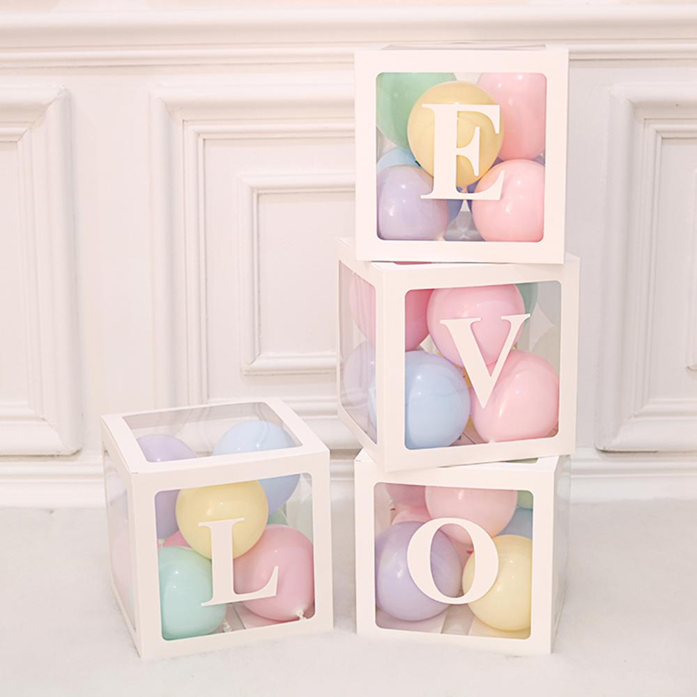 Alphabet Name Transparent Packing Box Birthday Balloon Box W - 图1