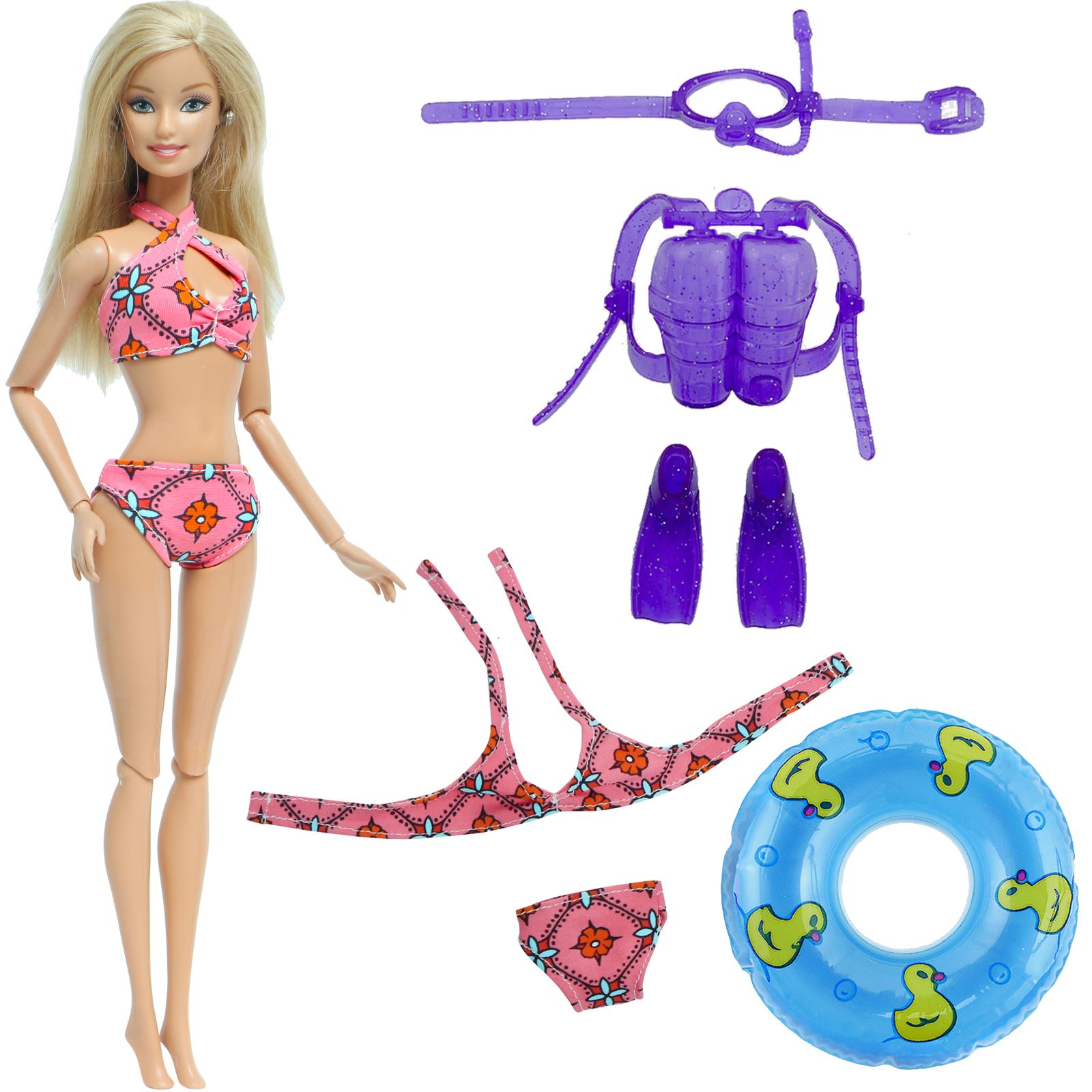 Cute Doll Swimwear Lifebuoy Swimming Rings Swimsuits Bikini - 图1