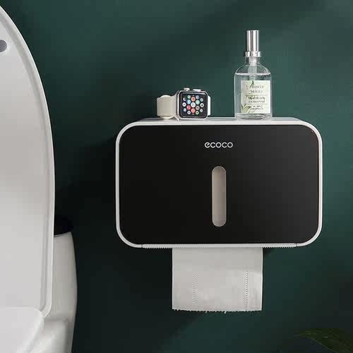ECOCO Waterproof Tissue Box Wall Mounted Paper Roll Holder P - 图2