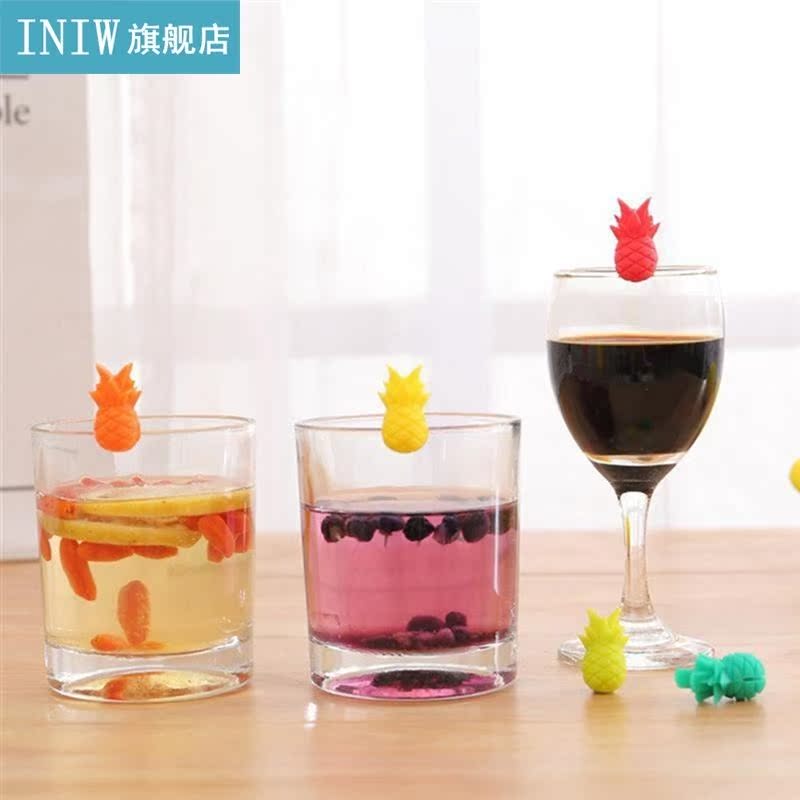 24pcs/set Wine Glass Charm Decorative Pineapple Drink Glass - 图2