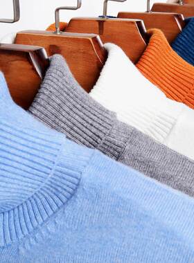 2022 New Autumn Winter Men's Warm Turtleneck Sweater Hig