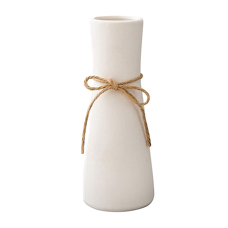 White Ceramic Vase Minimalist Style Decoration,Modern Home D - 图0