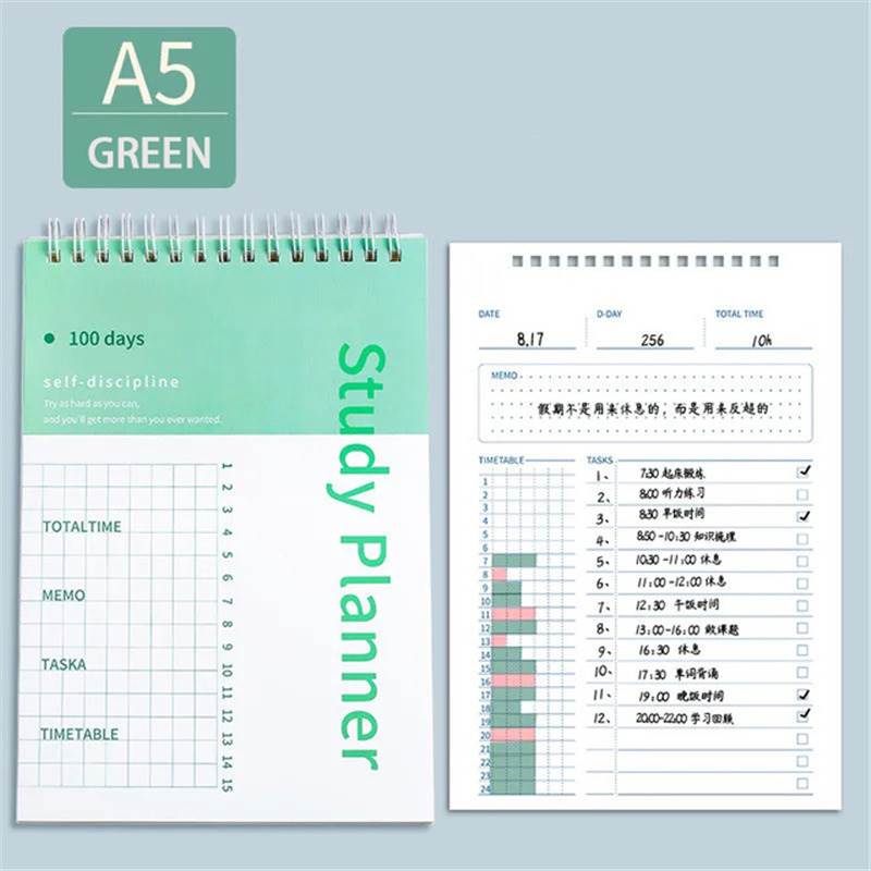 Goals Notebooks A5 Journals Spiral Notepads Agenda 2021 Time - 图0