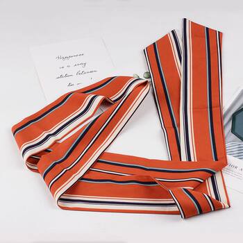 AWAYTR Female Floral Silk Scarf Knotted Cloth Belt Chiffon R