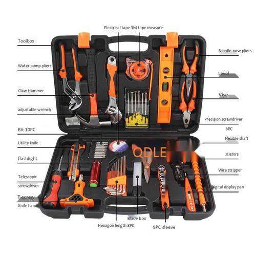 Hand Tool Set Household Repair Hand Tool Kit with Plastic To-图1