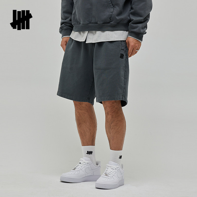 UNDEFEATED五条杠官方春季毛圈内里水洗做旧基础卫裤针织短裤,淘宝优惠券,粉丝福利购,淘宝优惠卷