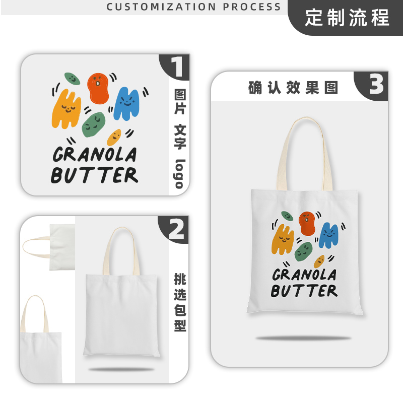 帆布包手提袋来图定制logo高端diy环保购物袋毕业季设计周边文创 - 图1