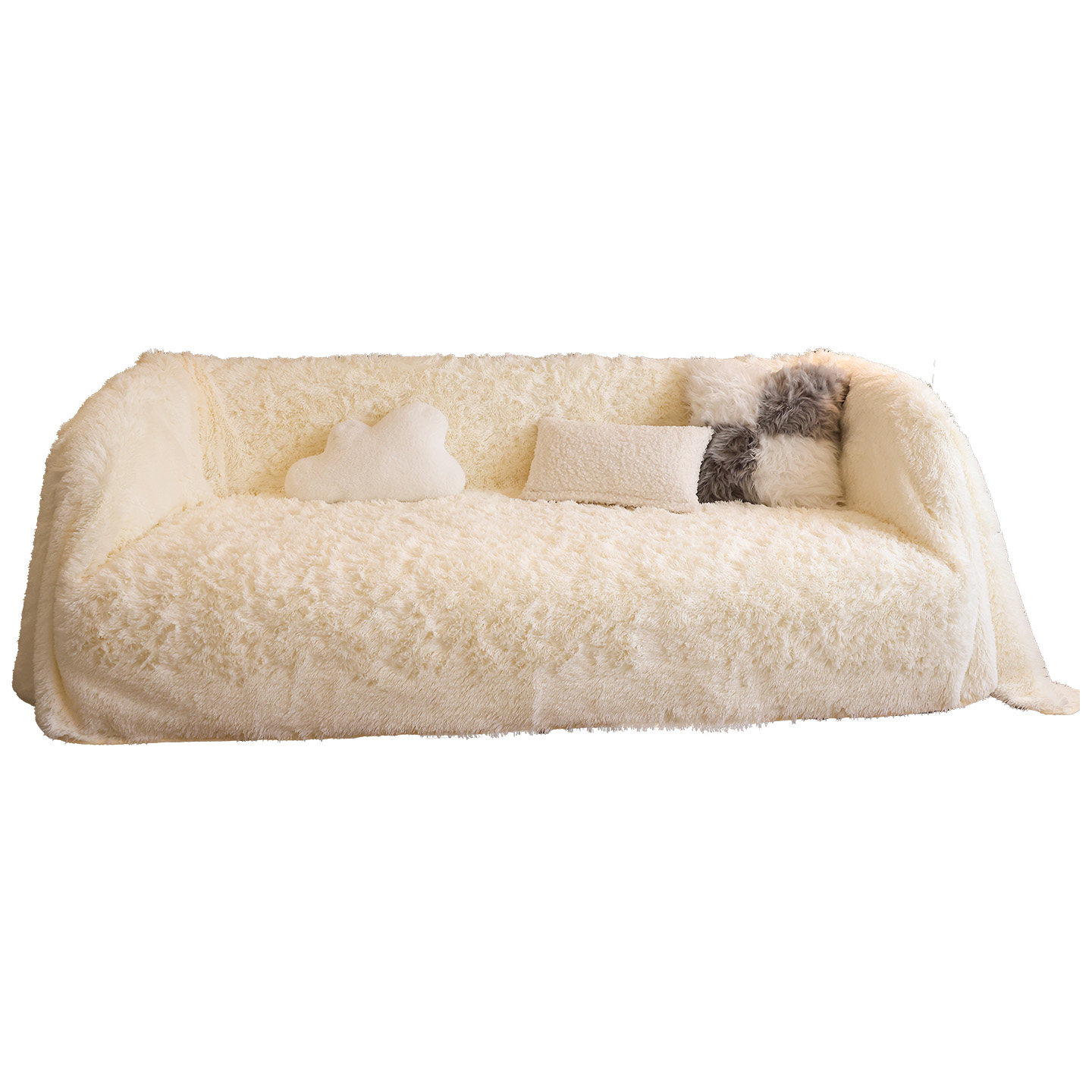 枕西湖奶油风冬季毛绒沙发巾新款简约全包保暖沙发垫单三人盖布毯,淘宝优惠券,粉丝福利购,淘宝优惠卷