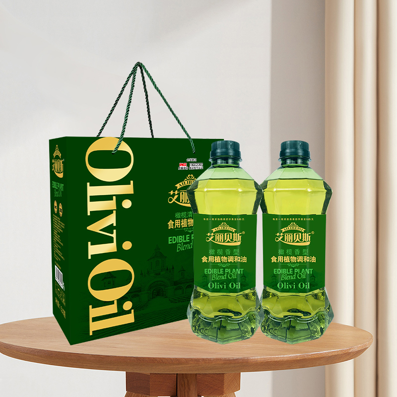 艾丽贝斯添加特级橄榄油调和油1.5L*2桶礼盒装食用油节日送礼团购