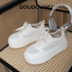 Doudouwu thick-soled white shoes for women, mesh breathable women's shoes