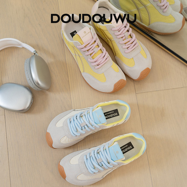 Doudouwu thick-soled Forrest Gump shoes for women, all-match flat shoes for women