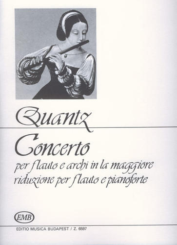 匡茨 A大调长笛协奏曲 附钢琴伴奏 布达佩斯 原版乐谱书 Quantz Johann Joachim Concerto in la maggiore Flute Piano Z6597 - 图2