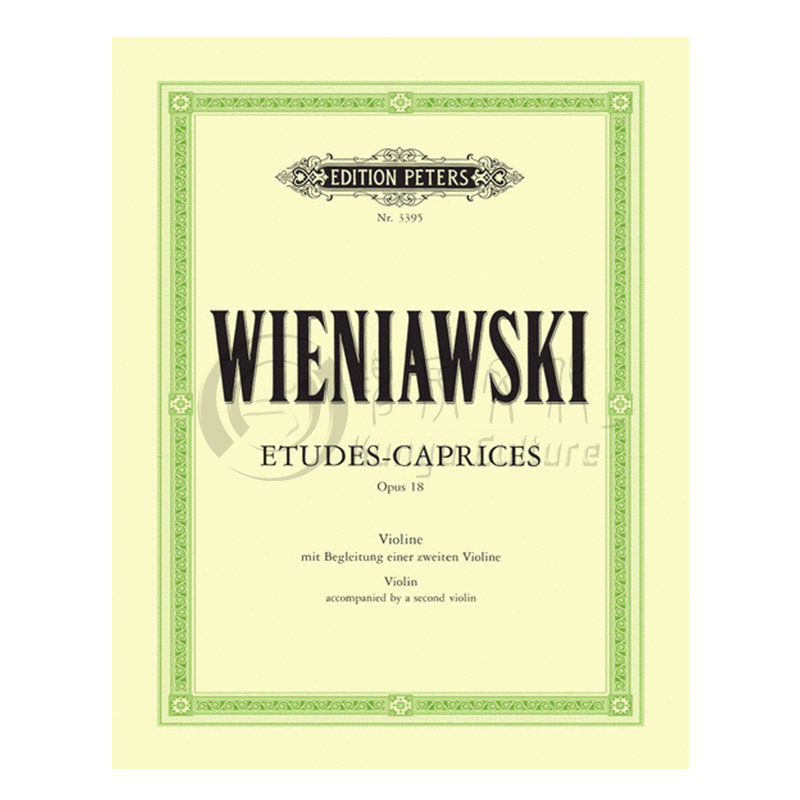 维尼亚夫斯基小提琴随想练习曲op18双小提琴汉斯席特版彼得斯乐谱书 Wieniawski Etudes Caprices 2 Violi EP3395-图2