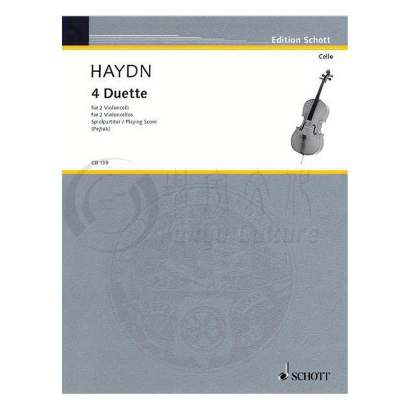 海顿四首大二重奏 两支大提琴 朔特原版乐谱书 Haydn Joseph Four Duets 2 cellos CB139 - 图3