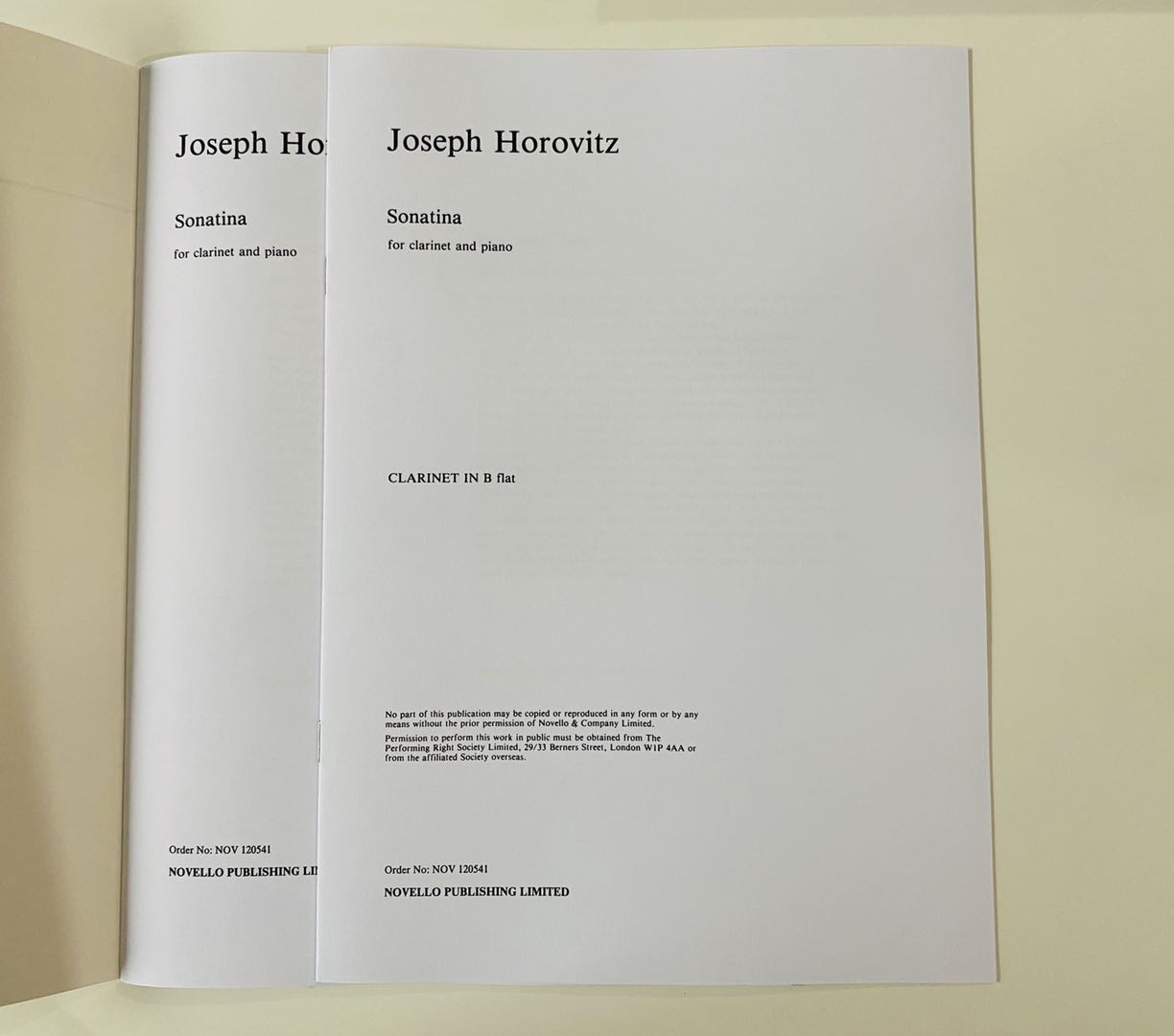 Sonatina For Clarinet And Piano Malcolm Arnold 单簧管小奏鸣曲约瑟夫霍洛维茨附钢伴原版乐谱书 Joseph Horovitz Sonatina for Clarinet and Piano