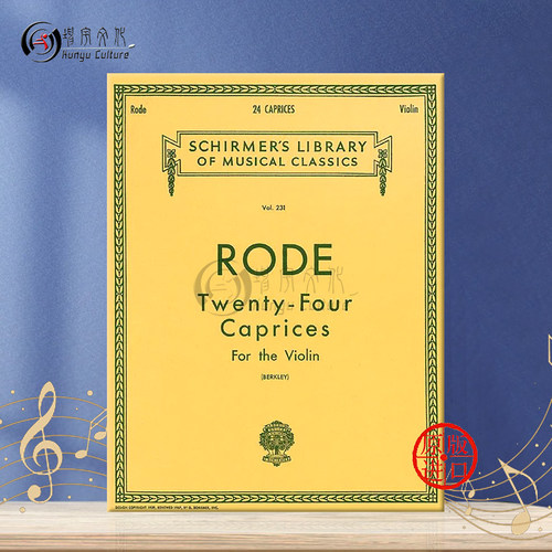 罗德 24首随想曲 小提琴独奏 希尔默原版进口乐谱书 Rode Twenty Four Caprices for Violin solo HL 50253630 - 图0
