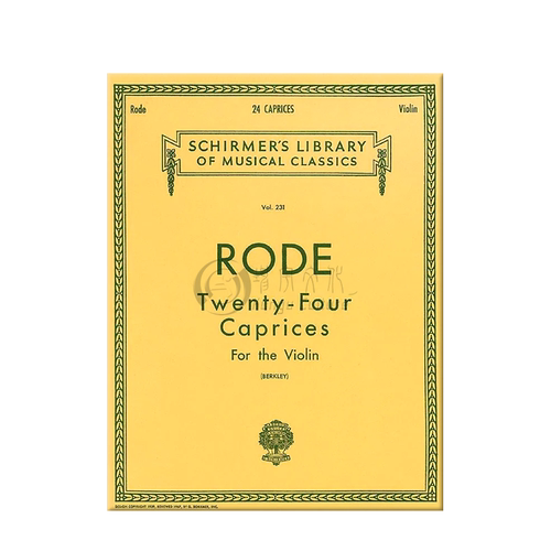 罗德 24首随想曲 小提琴独奏 希尔默原版进口乐谱书 Rode Twenty Four Caprices for Violin solo HL 50253630 - 图2