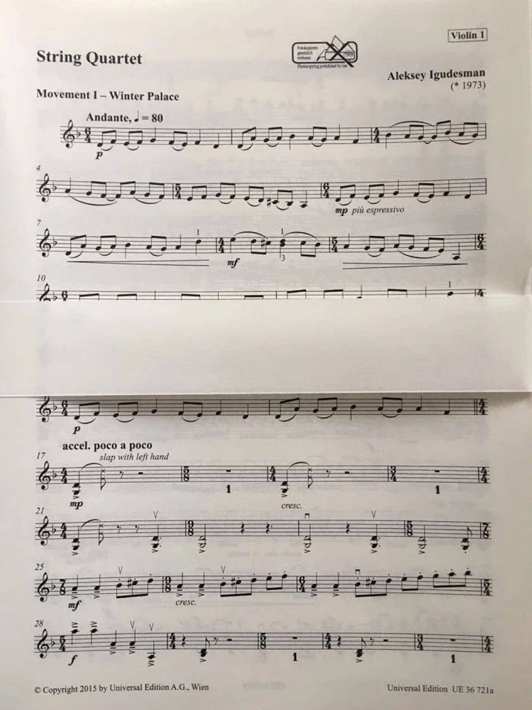 伊古德斯曼弦乐四重奏分谱维也纳UE原版乐谱书 Igudesman String Quartet UE36721_虎窝淘