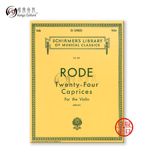 罗德 24首随想曲 小提琴独奏 希尔默原版进口乐谱书 Rode Twenty Four Caprices for Violin solo HL 50253630 - 图1