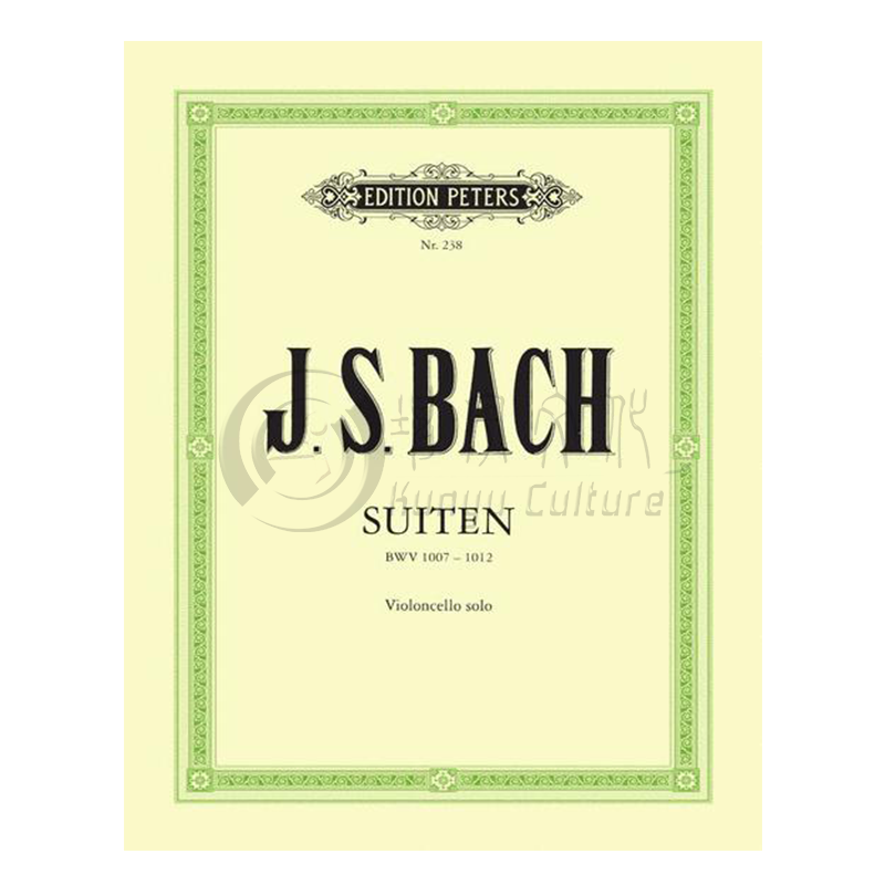 巴赫 六首无伴奏大提琴组曲 BWV1007-1012 彼得斯原版进口乐谱书 Bach 6 Solo Cello Suites EP238 - 图0