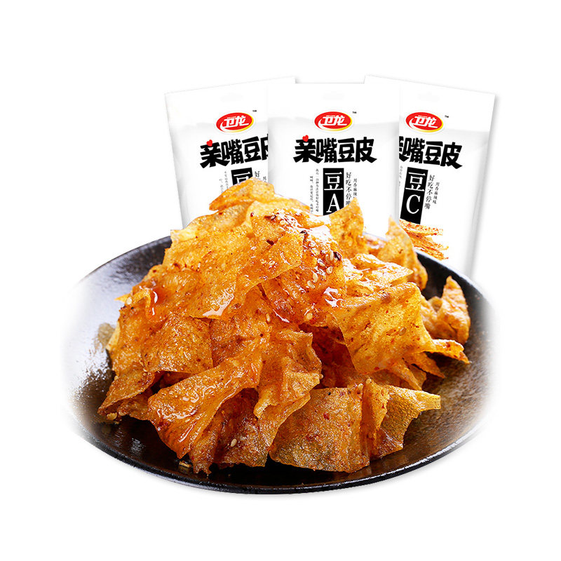 卫龙亲嘴70g*5包香辣味大豆腐皮 旺捷食品豆腐干