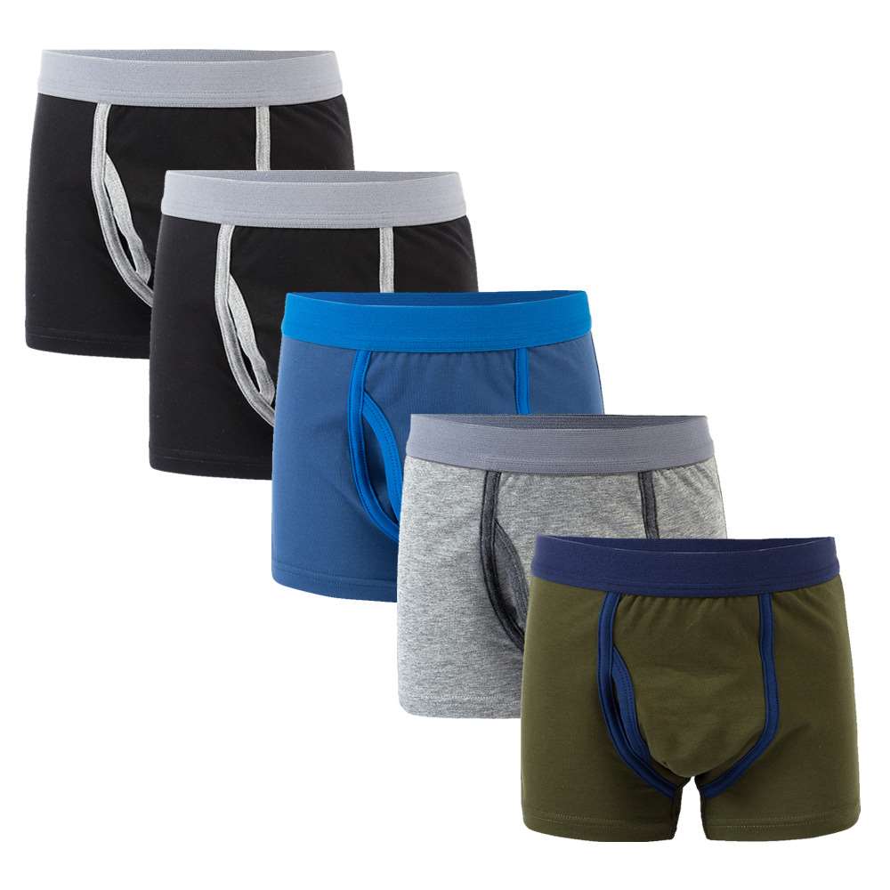 Children's Underwear Pure Cotton Boxer Boys' Underwear Solid-图1