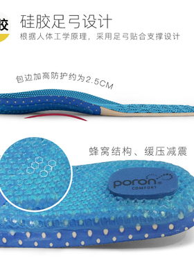 运动鞋垫男女减震吸汗进口poron