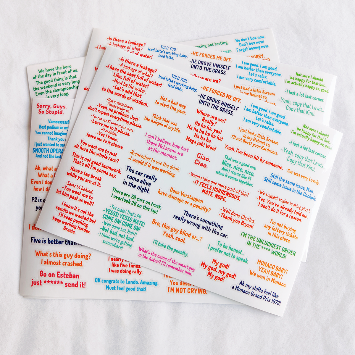 【上新】TR贴纸 25赛季F1车手经典TR语录 PVC不干胶手帐贴纸,淘宝优惠券,粉丝福利购,淘宝优惠卷