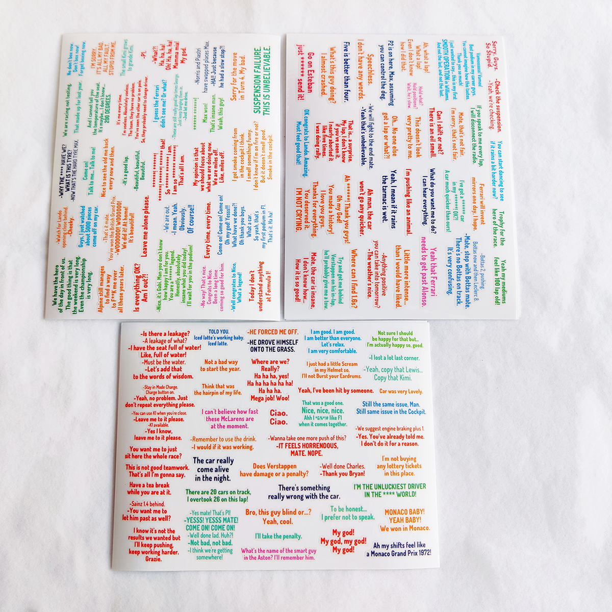 【上新】TR贴纸 25赛季F1车手经典TR语录 PVC不干胶手帐贴纸,淘宝优惠券,粉丝福利购,淘宝优惠卷