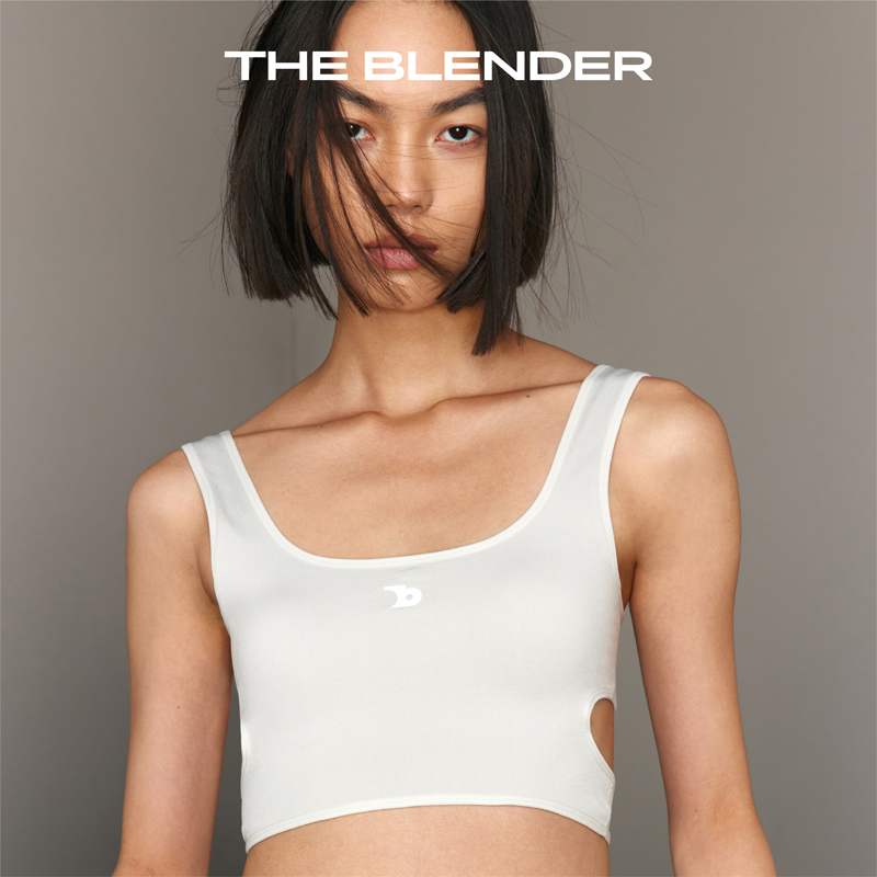 The Blender 美拉德logo方领春夏运动短款背心交叉绑带内衣可外穿 - 图3