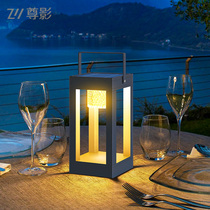 Solar portable lamp modern minimalist grass terrace light wind lamp with movable outdoor garden villa table lamp garden light