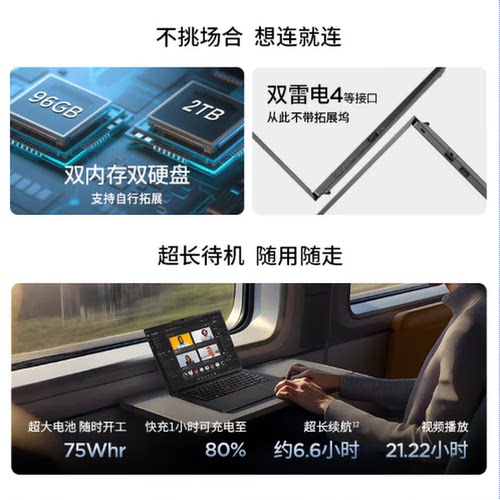 【国家补贴15%】2025新品首发联想ThinkPad T14P 英特尔酷睿Ultra5/7/9 14.5英寸独显轻薄商务学生笔记本电脑 - 图1