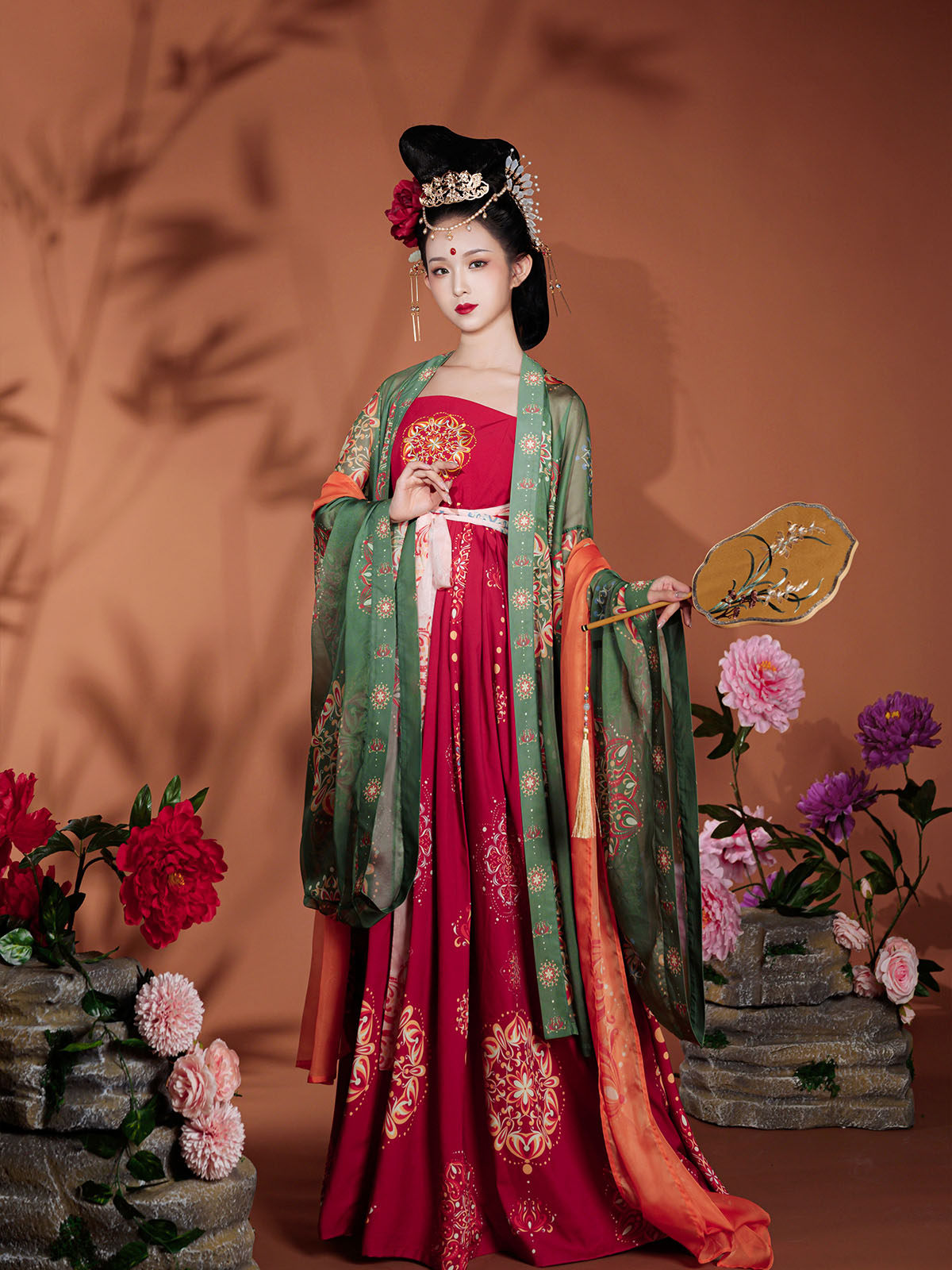 倚梦阁原创柳雾花烟汉服女唐制诃子 倚梦阁汉服