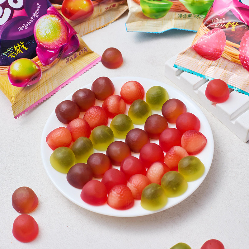 韩国进口ORION好丽友葡萄桃子味软糖袋装水果味QQ糖儿童糖果零食,淘宝优惠券,粉丝福利购,淘宝优惠卷