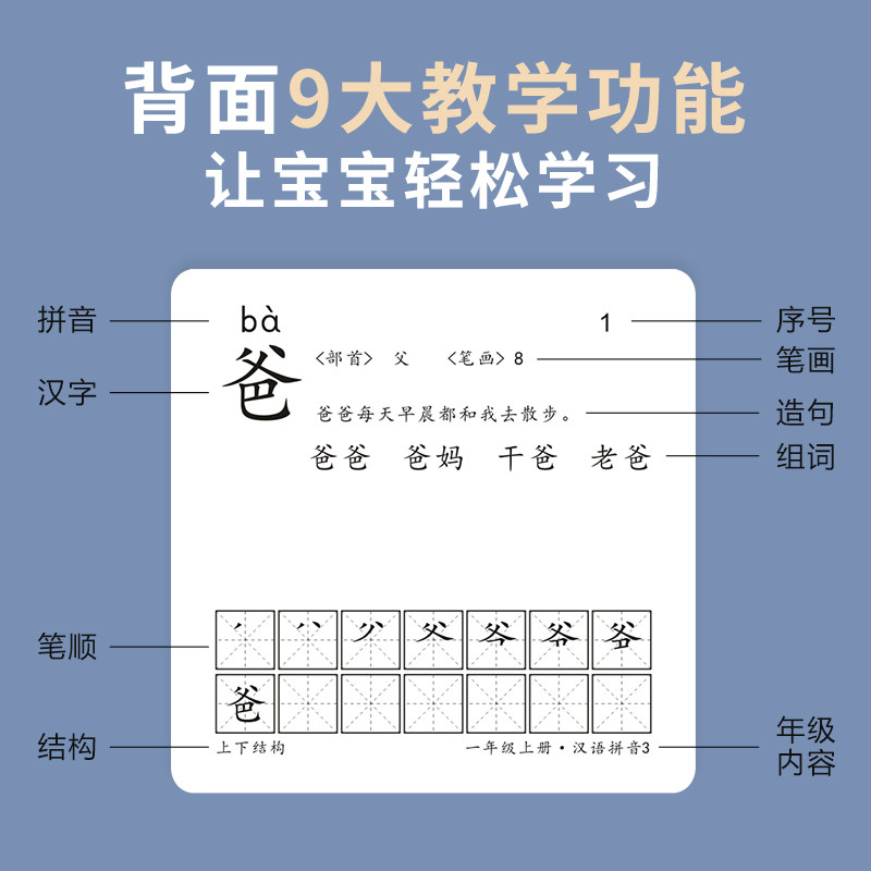 冯式早教3000字幼儿园宝宝识字卡 冯式早教玩具挂图/认知卡