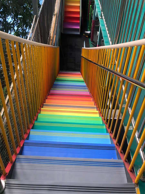 幼儿园户外楼梯彩色防滑垫职工楼楼梯防滑地垫室内台阶塑料地胶w7 - 图0