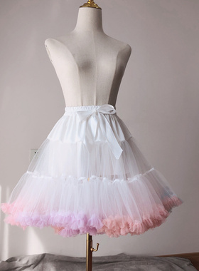 lolita彩虹裙撑洛丽塔中长款45cm