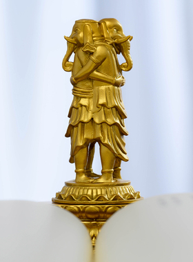 简修行黄铜大圣欢喜天摆件